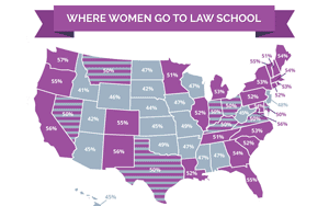 Where women go to law school, 2018