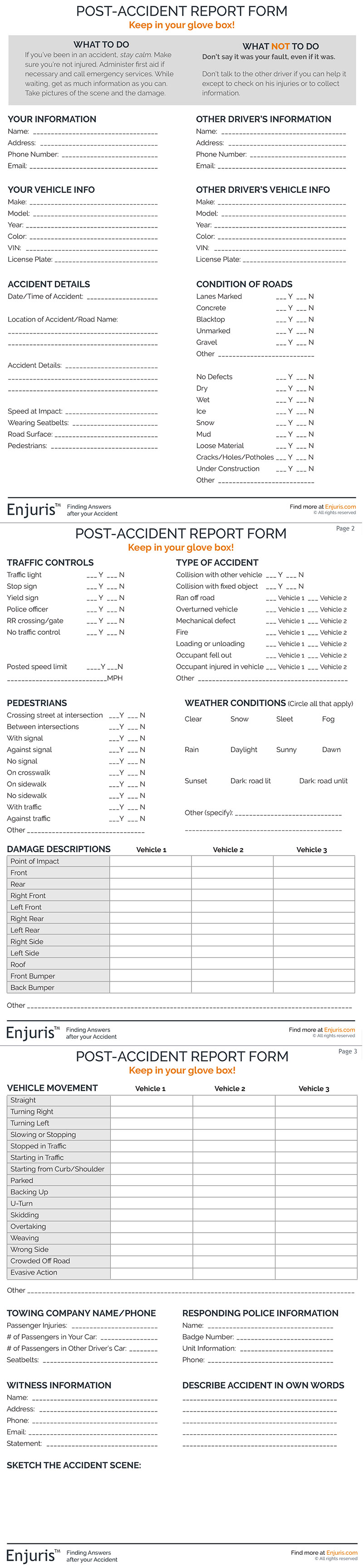 Free Incident Report Form Template from www.enjuris.com