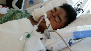 Brandon getting his beauty sleep inside Mission Viejo Hospital
