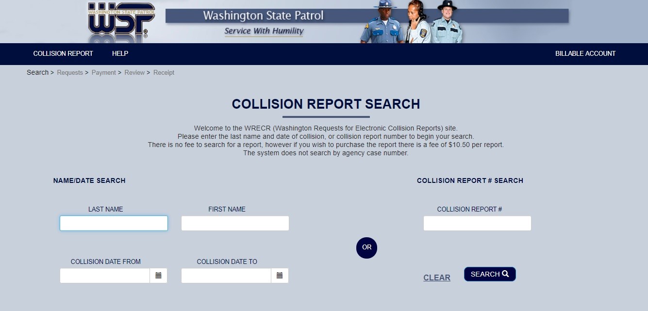 collision report online search