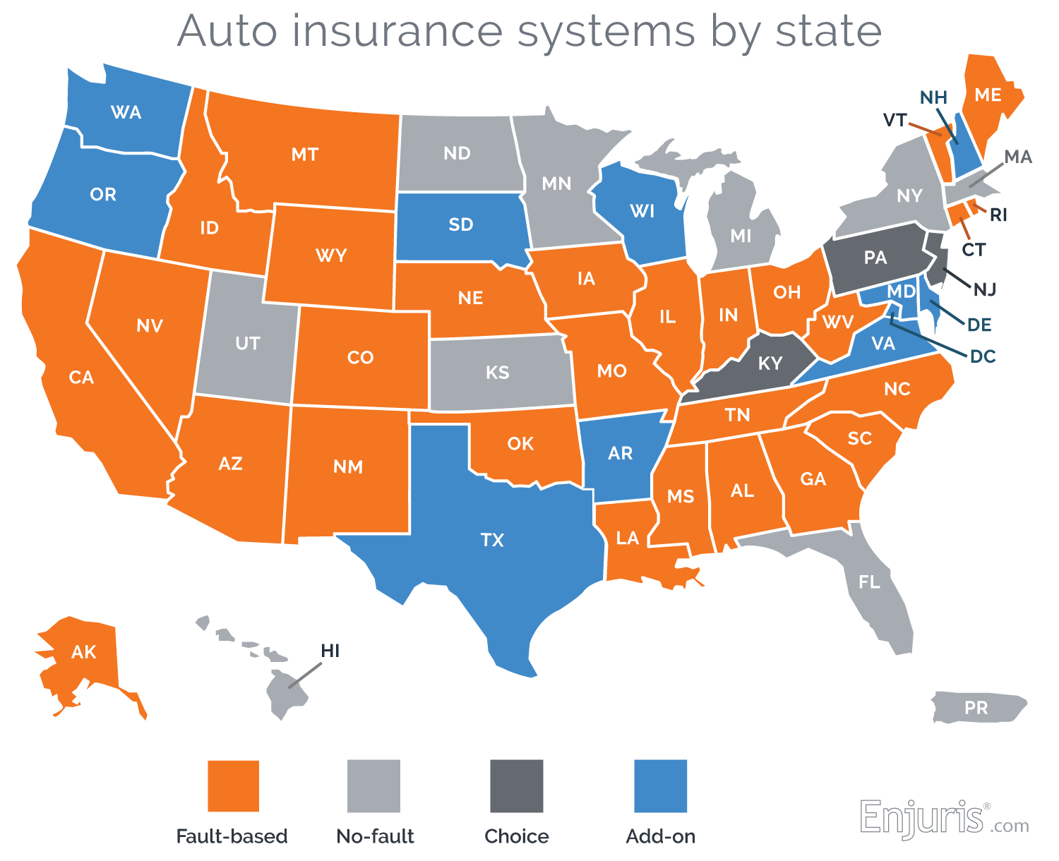 Auto insurance systems by state