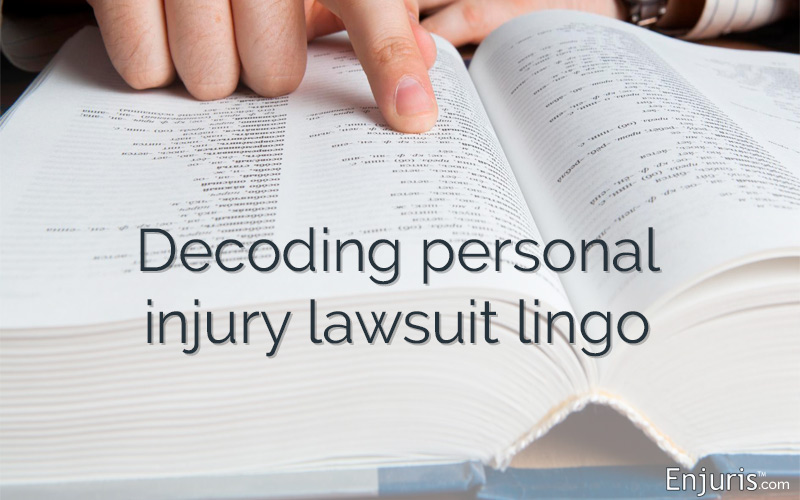 personal injury lawsuit glossary