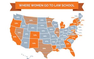 Where women go to law school, 2017