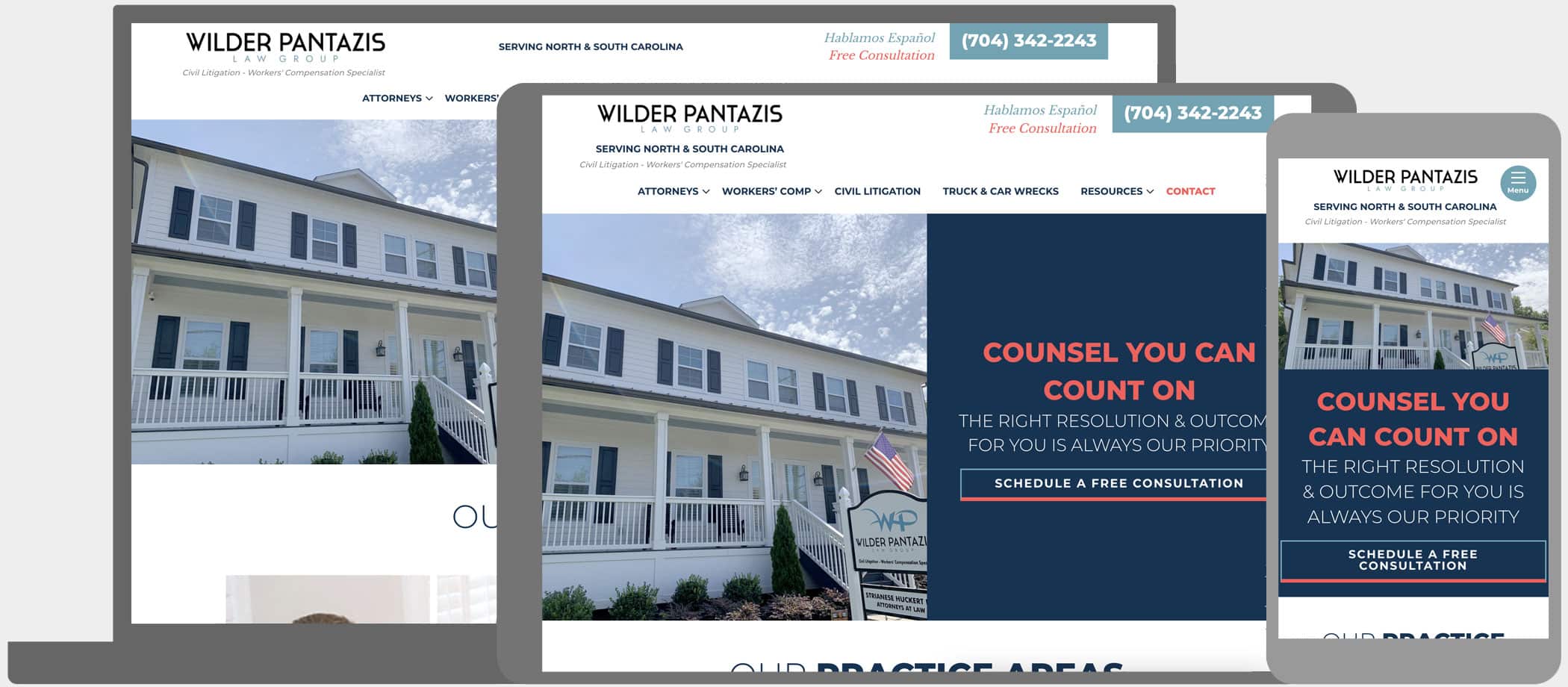 Wilder Pantazis Law Group: Better web design, better search rankings, and better leads after a partnership with Enjuris.