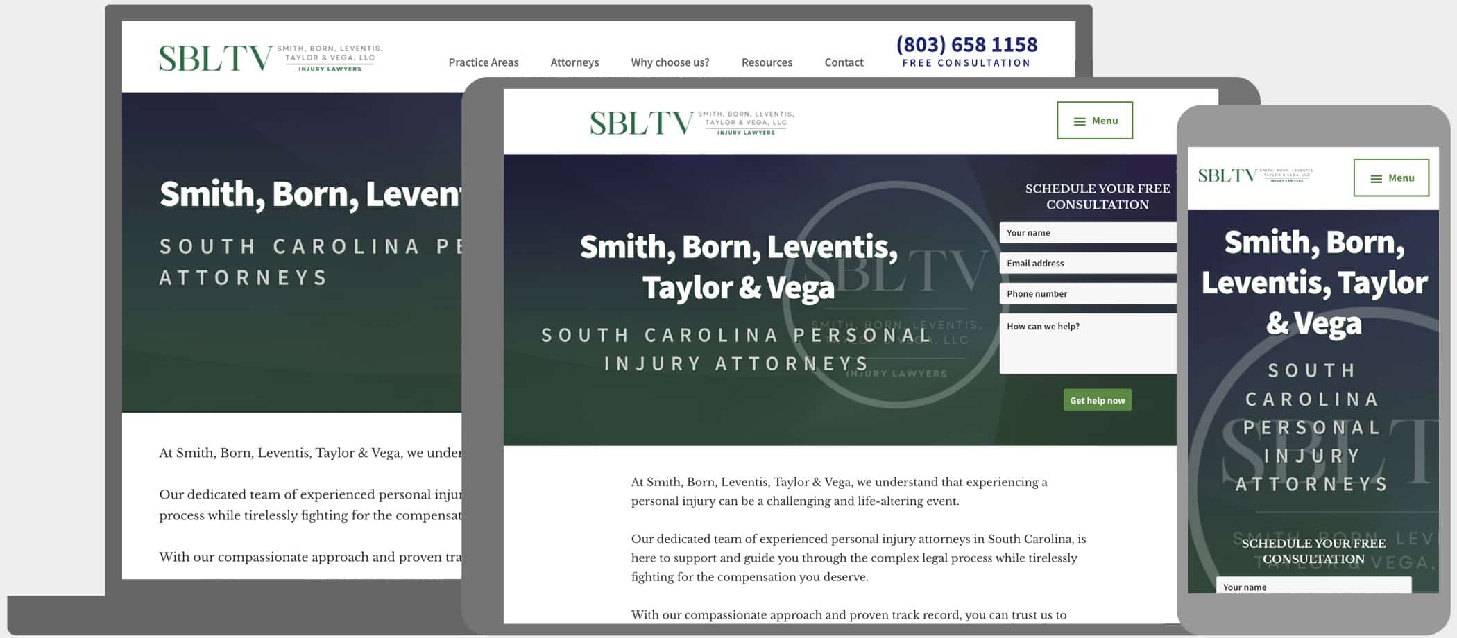 SEO Advantage Web Design Portfolio: Smith, Born, Leventis, Taylor & Vega